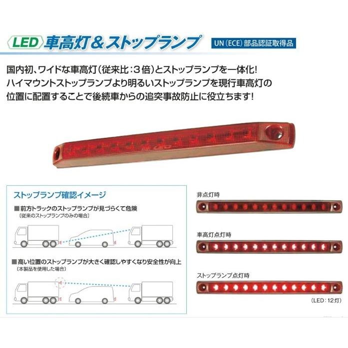 テールランプ 小糸製作所 LED車高灯&ストップランプ 横型 24V LED-STOPLM 分岐ハーネス別売｜toproad｜05