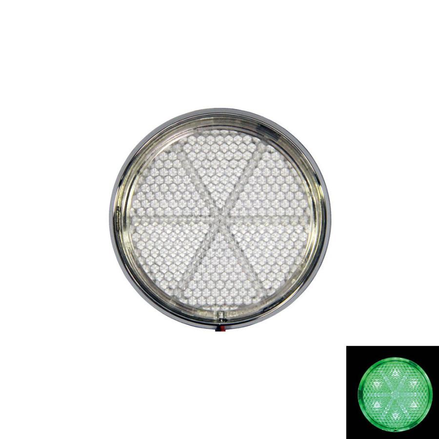 マーカーランプ トラック用品 ジェットイノウエ LED6 リフレクターNEO シングルタイプ クリアー/グリーン 24V 592564｜toproad