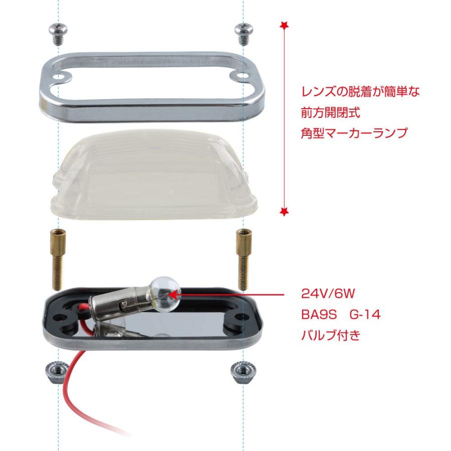 Jet 角形マーカーランプ前方開閉式 イエロー10個セット 角型マーカーランプ 前方開閉式 JET INOUE(ジェットイノウエ