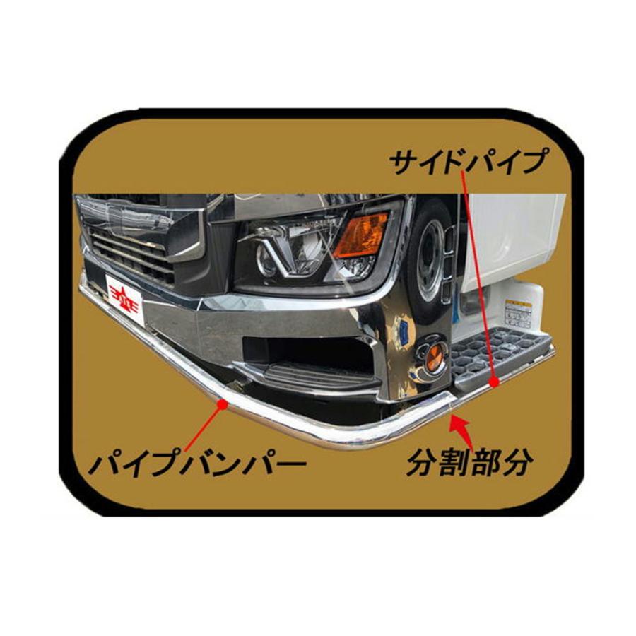 ATS メーカー直送 ステンパイプバンパー フロント&サイド3点セット 17