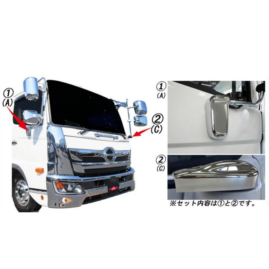 ATS 在庫処分 トラック用品 メッキミラーステーキャップカバー 17