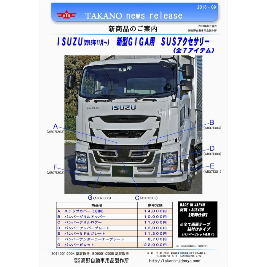 国内最安値 Ats ファイブスターギガ H27 11 用バンパーミドルプレート L R Sus かぶせ式 Ab07i301 画像eの部分 在庫限り Www Muslimaidusa Org