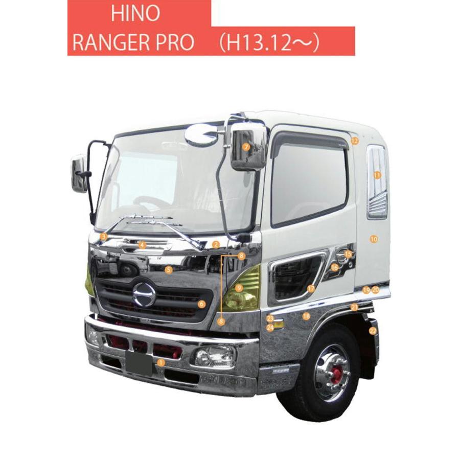 トラック用品 Bw エアインテークカバー 運転席側 日野4t レンジャープロ H14 1 H29 4 標準 ワイド共用 樹脂メッキ かぶせ式 Bw トラックショップトップロード仙台 通販 Yahoo ショッピング