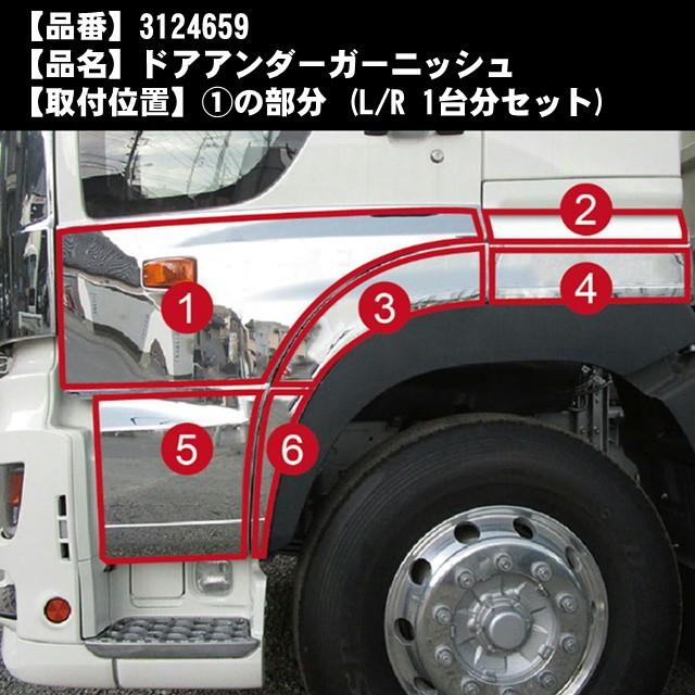 お取寄せ トラック用品 BW ドアアンダーガーニッシュ L/R 日野大型 17