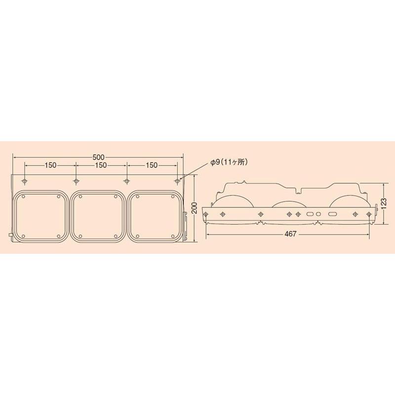 小糸製作所 テールランプ 電球式3連テールランプ L/R 24V専用 片側 200