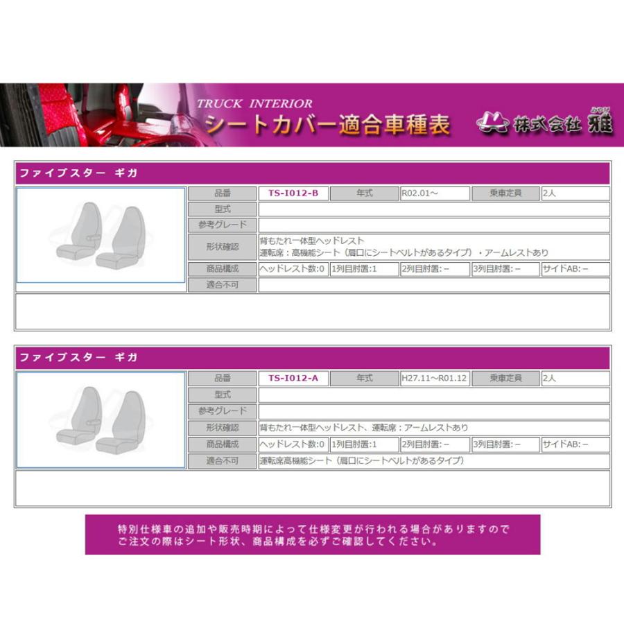 トラック用品 受注制作 雅 車種専用シートカバー チンチラ いすゞ大型 ファイブスターギガ用 Mi Sc Chi I012 トラックショップトップロード仙台 通販 Yahoo ショッピング