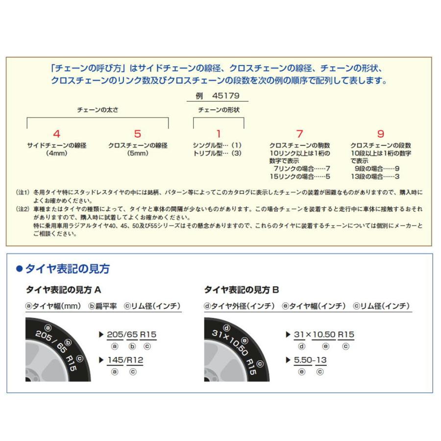 トラック用品 金属タイヤチェーン JISタイプ はしご型 シングル 7×8サイズ 中型/大型トラック・バス用 1ペア 2輪分 78170_3