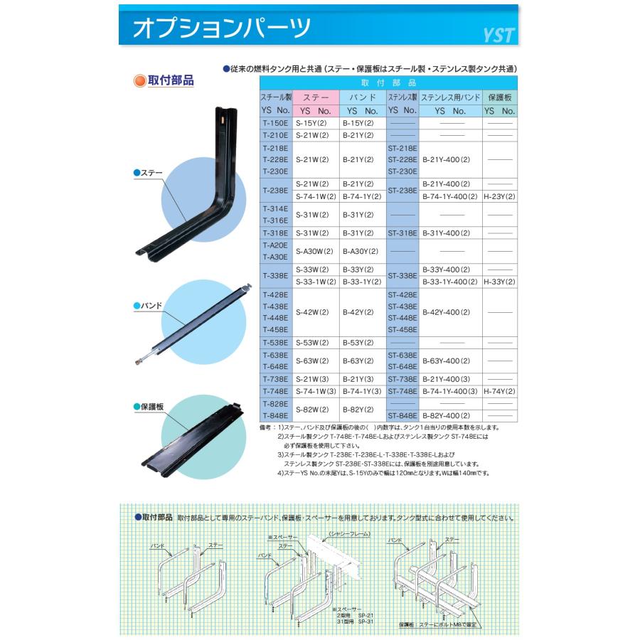メーカー直送品 YS 輸送機 燃料タンク用スチールステー 2個セット S-74-1W (適合：T-238E)の画像
