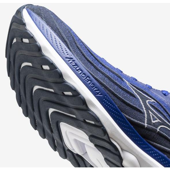 靴 ランニングスニーカー MIZUNO WAVE SKYRISE 5 WIDE ミズノ ウェーブ スカイライズ 5 ワイド J1GC242303 ネイビー/ホワイト/ブルー｜tops-m｜07