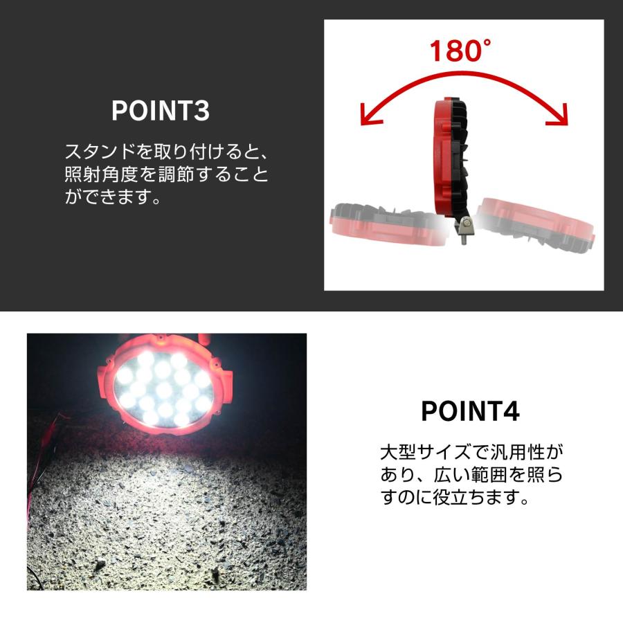 LED 丸形FOGライト 51W 8000LM IP67 12V 24V サーチライト 広角 爆光