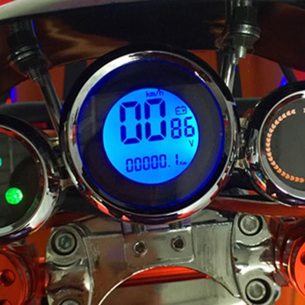 汎用 スピードメーター 電動バイク用 48V〜72V 電気式 デジタル ブルー 