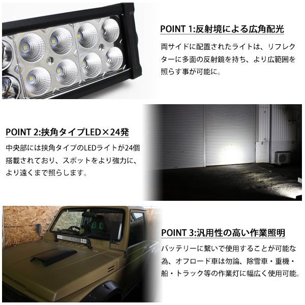 LED ライトバー 120W ワークライト 10800LM 12V 24V 作業灯 補助灯 