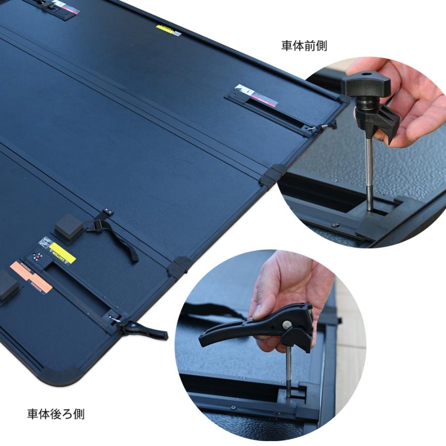 トヨタ ハイラックスレボ GUN125 ハードトノカバー 3つ折り ブラック