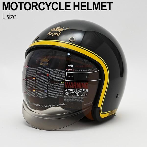 送料無料 ジェットヘルメット オープンフェイス シールド 付 ブラック Lサイズ バイク ヘルメット ジェット おしゃれ かっこいい アメリカン デザイン トップセンス 通販 Paypayモール