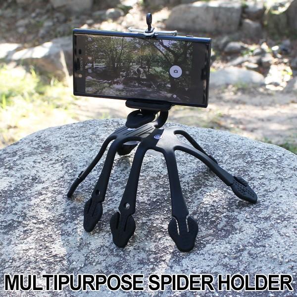 スマホホルダー ブラック 車載ホルダー スマホスタンド フレキシブルホルダー 吸盤 スマートフォン アウトドア キャンプ 自撮り 撮影 アイデア 商品 トップセンス 通販 Paypayモール