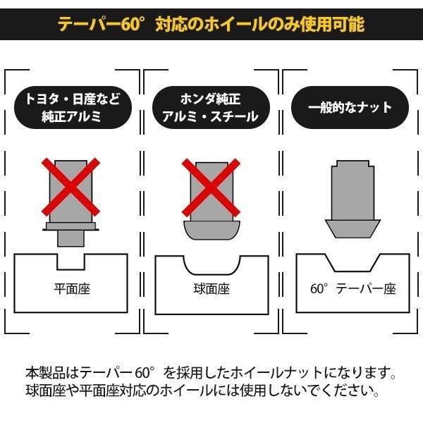 ホイールナット ブラック 錆・塩害防止 盗難防止7角形状 M12xP1.25