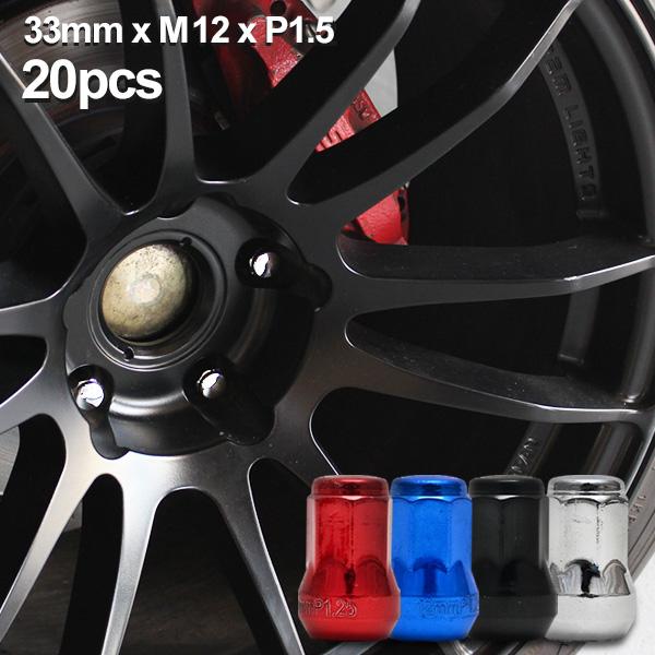 ホイールナット 7角形状 17HEX M12xP1.5 33mm 20pcs ホイール ナット