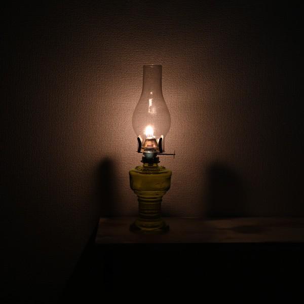 オイルランプ アンティーク ランタン イエロー ロング 灯油ランプ