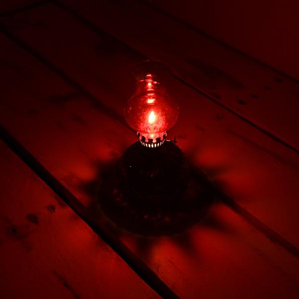 オイルランプ アンティーク ランタン レッド ショート 灯油ランプ