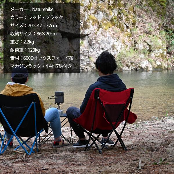 Naturehike アウトドアチェア ローチェア レッド ブラック Naturehike アウトドアチェア ローチェア レッド ブラック