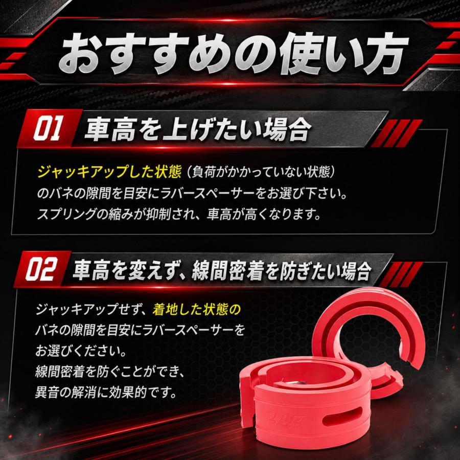 ラバースペーサー スプリングゴム 汎用 27mm 2点セット レッド 車高調 