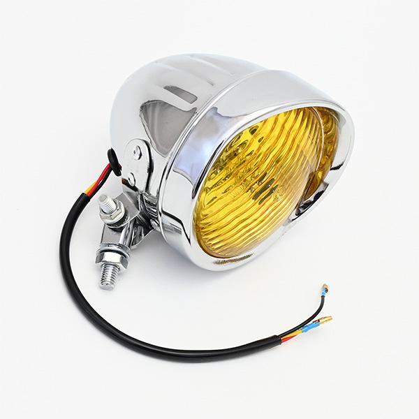 4.5インチ ベーツライト H4 バイザー付き メッキ イエローレンズ SR400