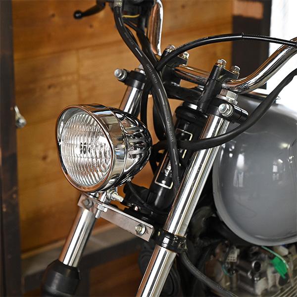 4.5インチ ベーツライト H4 バイザー付き メッキ クリアレンズ レブル