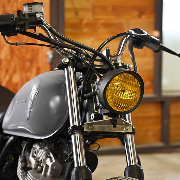 4.5インチ ベーツライト H4 バイザー付き ブラック イエローレンズ