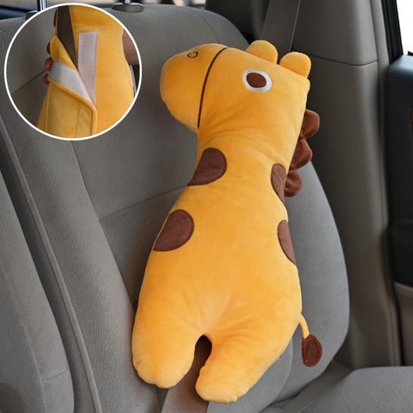 シートベルト クッション きりん シートベルトカバー 子供 かわいい キャラクター ぬいぐるみ アニマル イエロー 簡単 取付け 雑貨 カー用品 内装 トップセンス 通販 Paypayモール