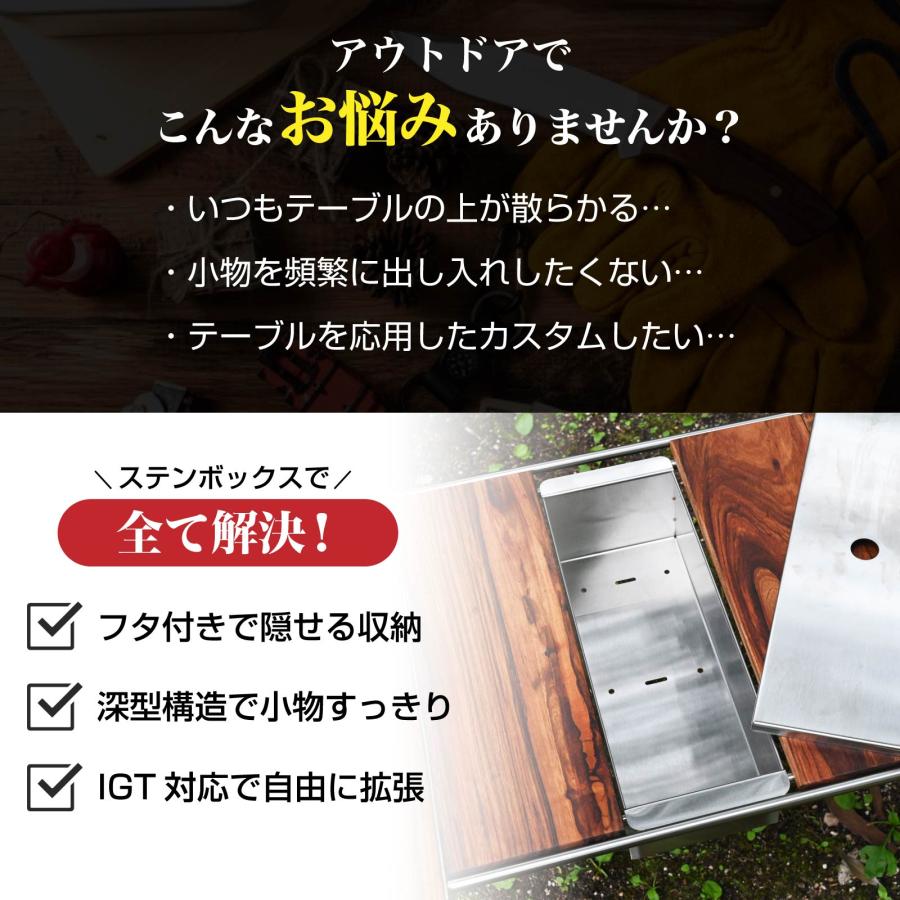 waku fimac テーブル用 ステンボックス ハーフユニット テーブルに