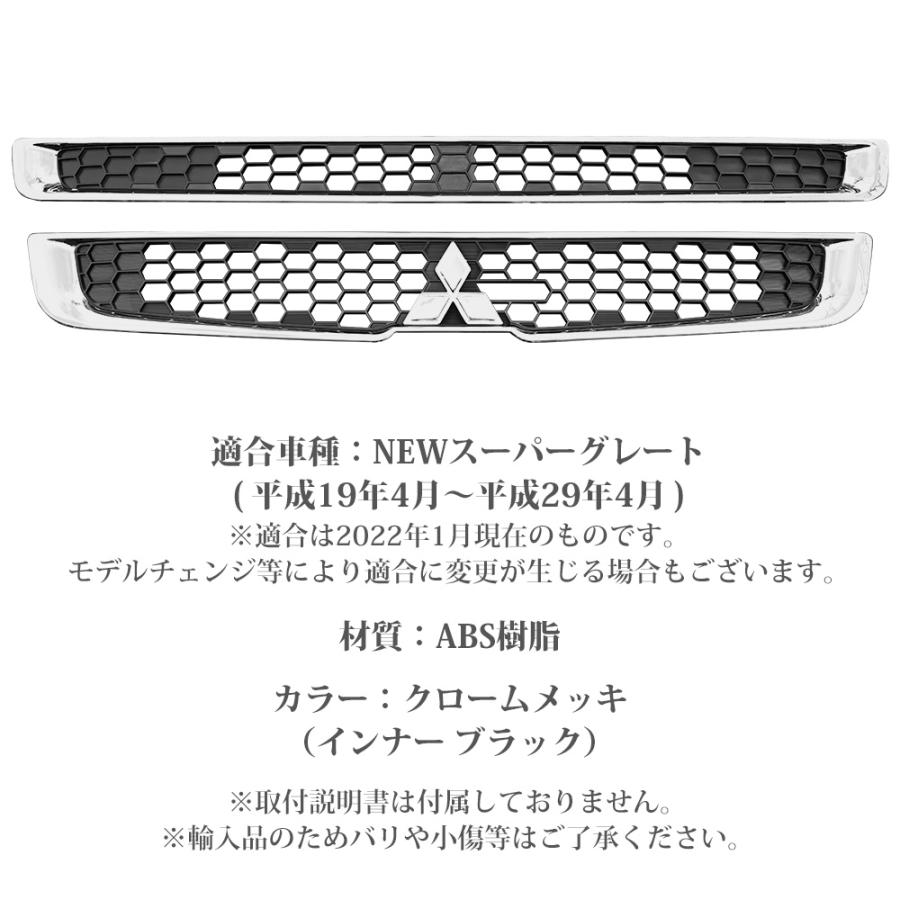 NEW スーパーグレート メッキ フロントグリル 上下セット ブラック