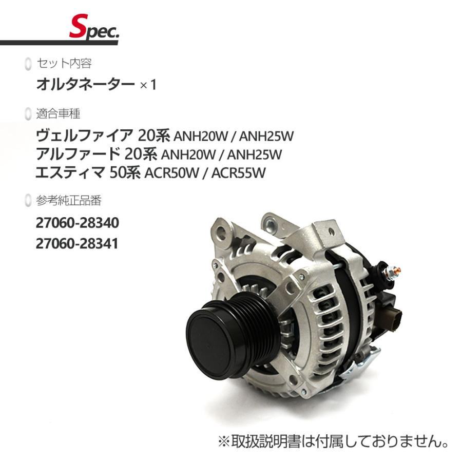 アルファード 20系 ANH20W ANH25W オルタネーター パーツ コア返却不要