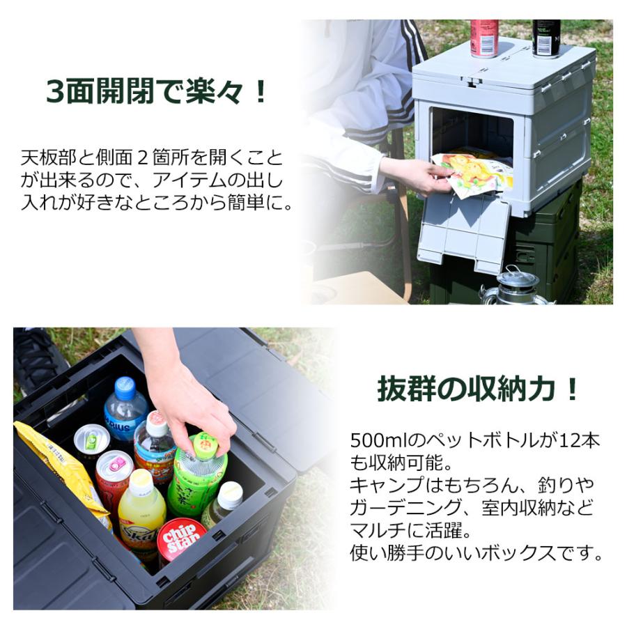 キャンプ 収納ボックス 折りたたみ テーブル ベージュ グリーン