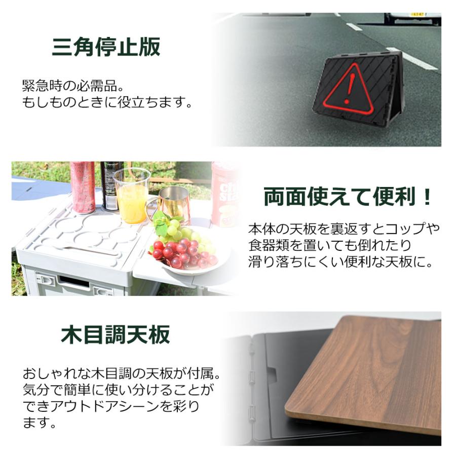 キャンプ 収納ボックス 折りたたみ テーブル ベージュ グリーン