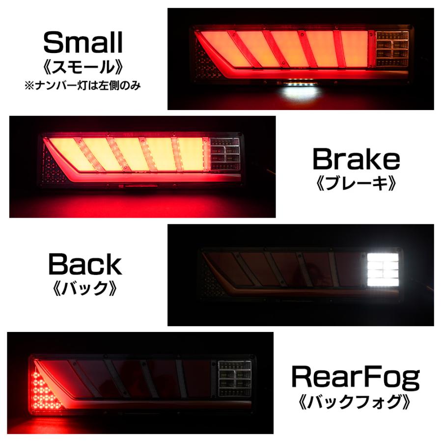 24V LED テールランプ 左右セット 流れる ウインカー テールライト ターンシグナル シーケンシャル トレーラー ローリー トラック 汎用 社外品｜topsense｜05