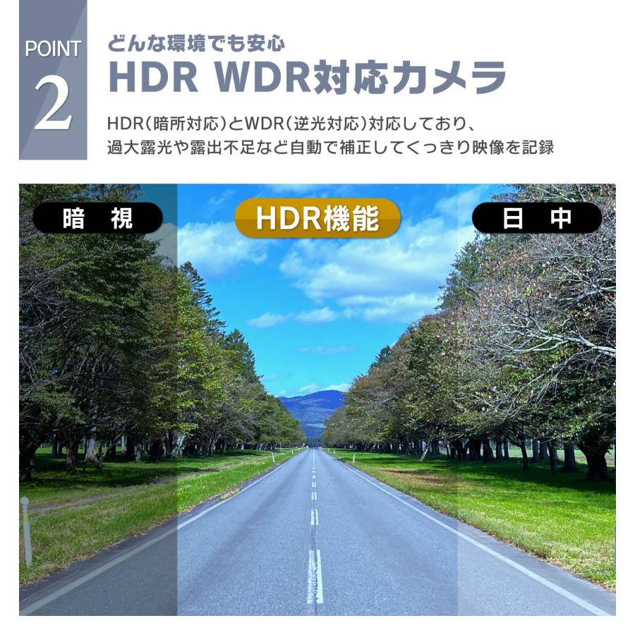 ドライブレコーダー 前後カメラ 1080PフルHD高画質 MOSセンサー搭載
