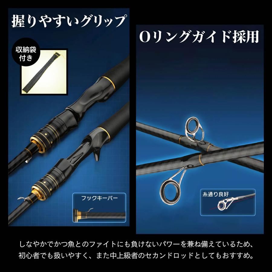 waku fimac バスロッド ベイトロッド カーボン製 2.4M 7.9ft 5-25g