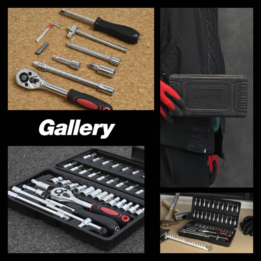 ソケットレンチ ラチェットレンチ 工具セット 差込角6.3mm(1/4インチ