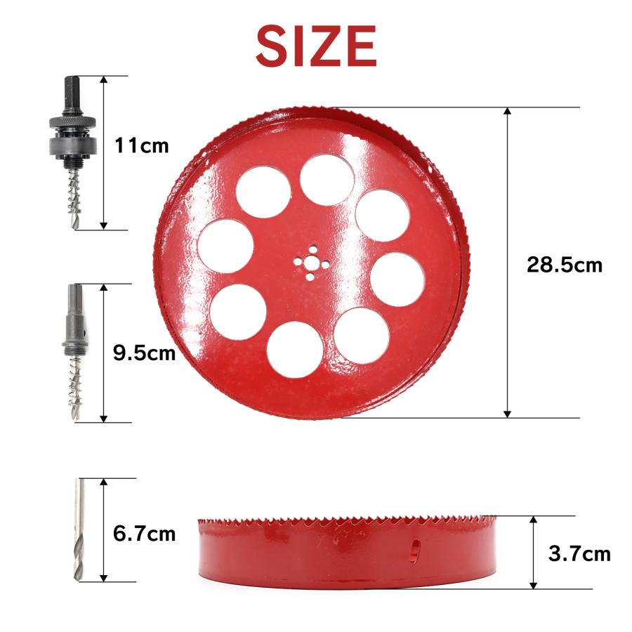 バイメタル ホールソー ホルソー 285mm 電動 ドリル 木工 鉄板 ドリル