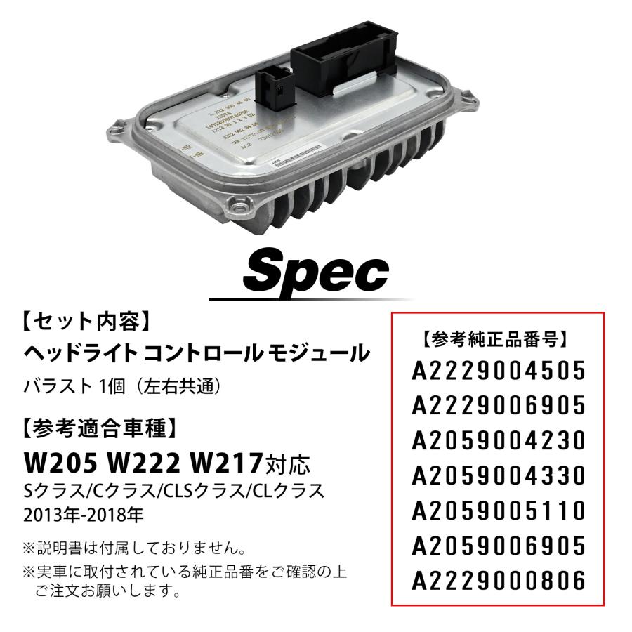 W205 W222 W217 ヘッドライト コントロール モジュール バラスト