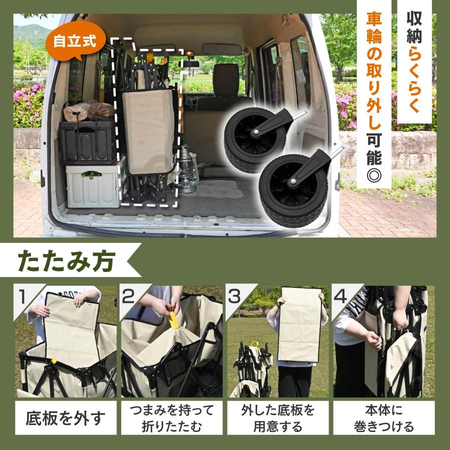 WAKU FIMAC アウトドアワゴン 2段 300L 後ろ開け キャリーワゴン