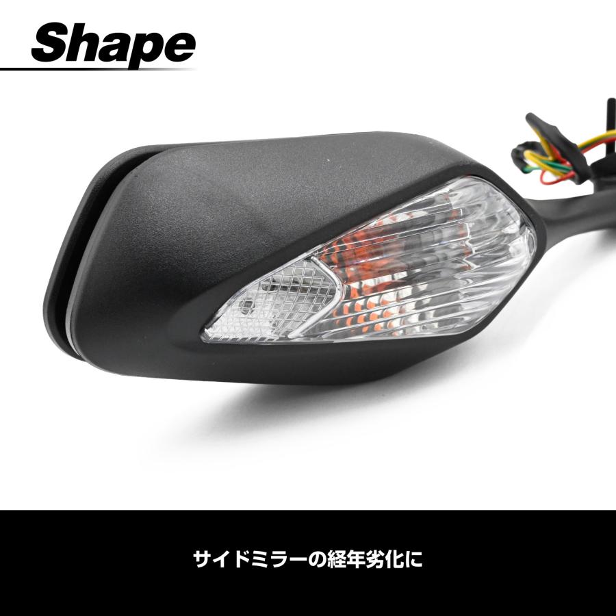 CBR1000RR SC59 対応 08-16 ウィンカー付きサイドミラー 純正交換