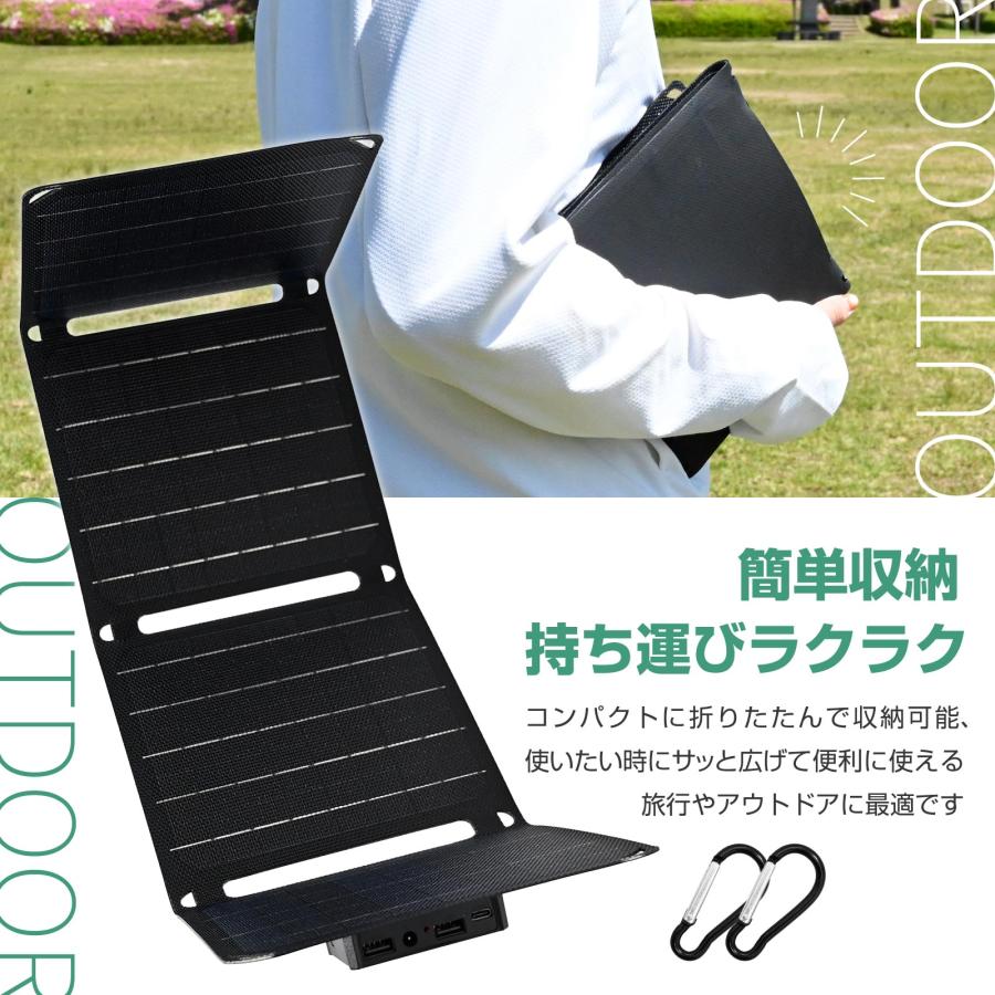 折り畳み式 ソーラーパネル 20W 持ち運び ソーラーパネル充電器 太陽光