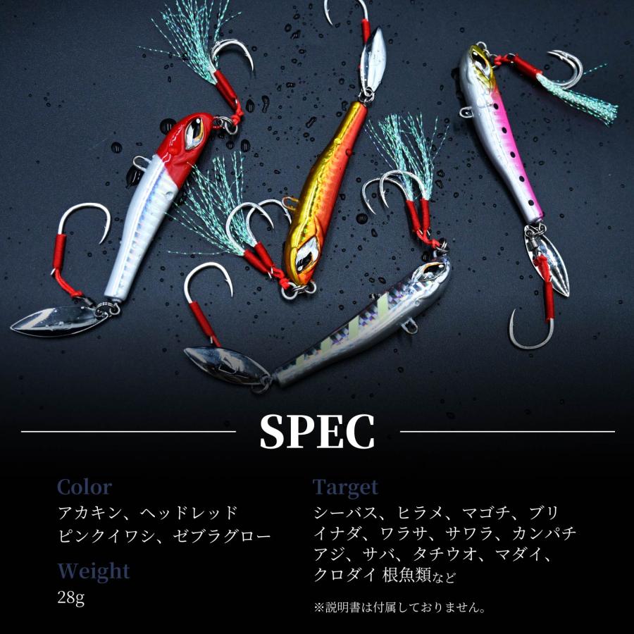 WAKU FIMAC メール便 ブレードジグ 28g セット メタルジグ ショアジギ