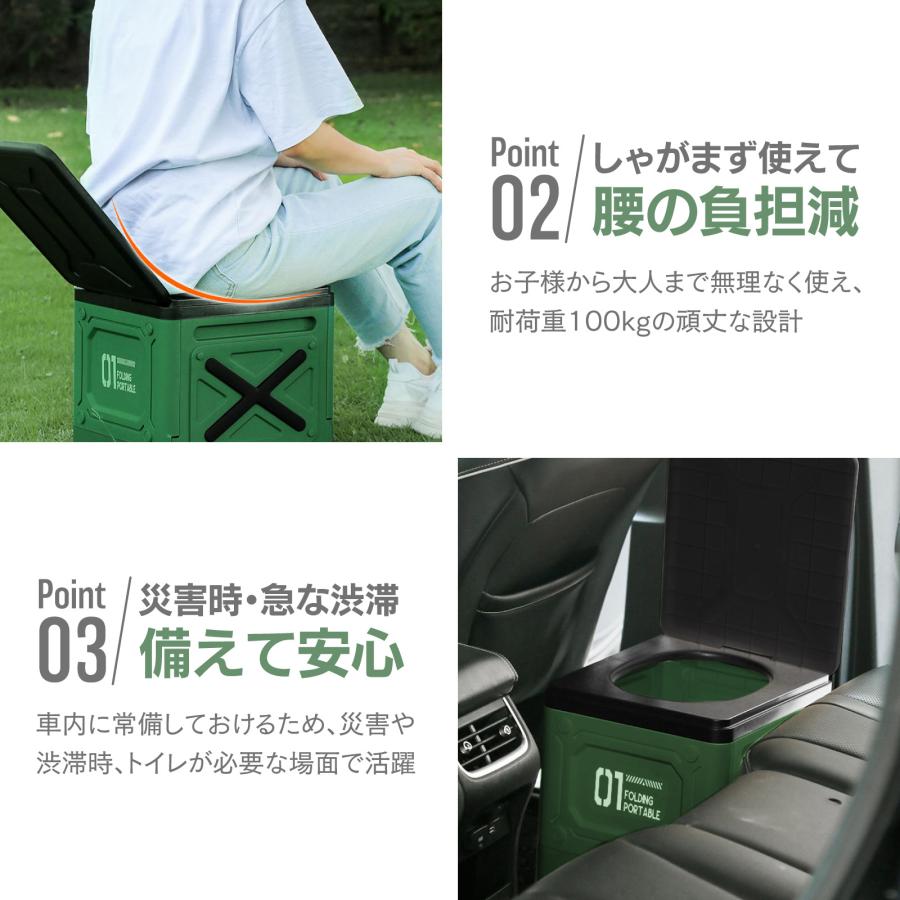 WAKU FIMAC 折りたたみ 簡易トイレセット 携帯トイレ ポータブルトイレ