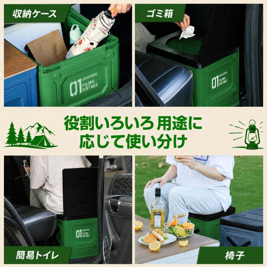 WAKU FIMAC 折りたたみ 簡易トイレセット 携帯トイレ ポータブルトイレ