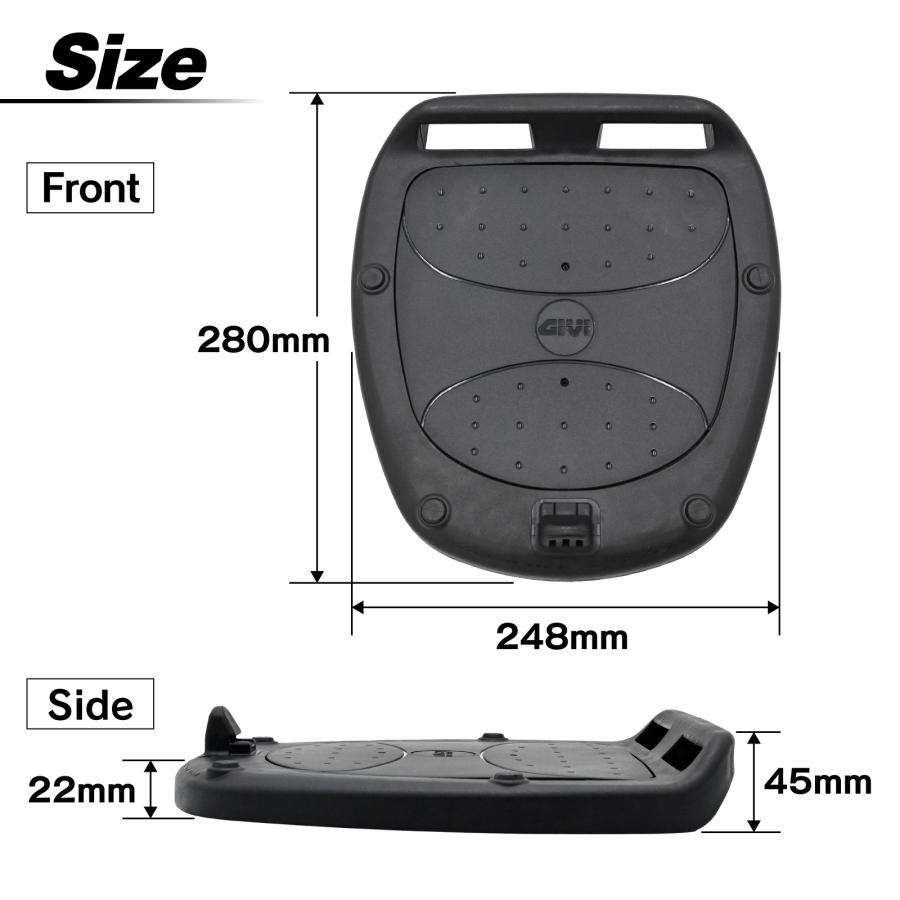 GIVI トップケース　汎用ベース 並行輸入品 GIVI モノロックベース MP60ND 汎用ベース 補修用セット