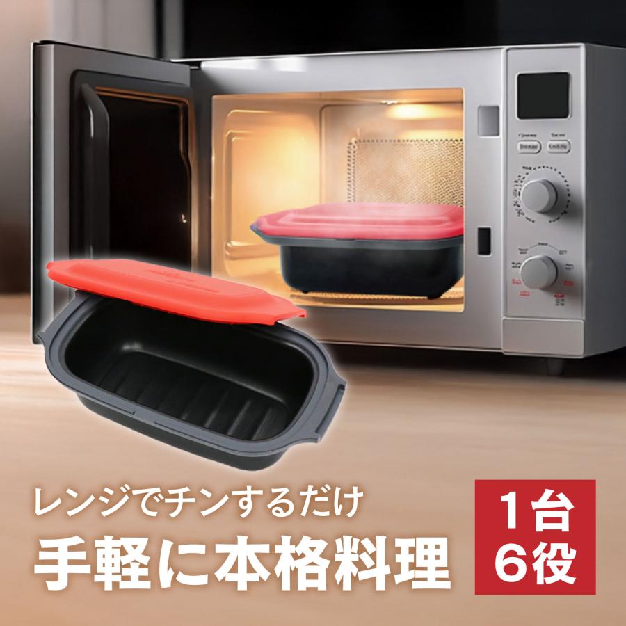 電子レンジ調理器 HDL-5444 1台6役 焼き魚 グリルパン 蒸す 炊く 煮る