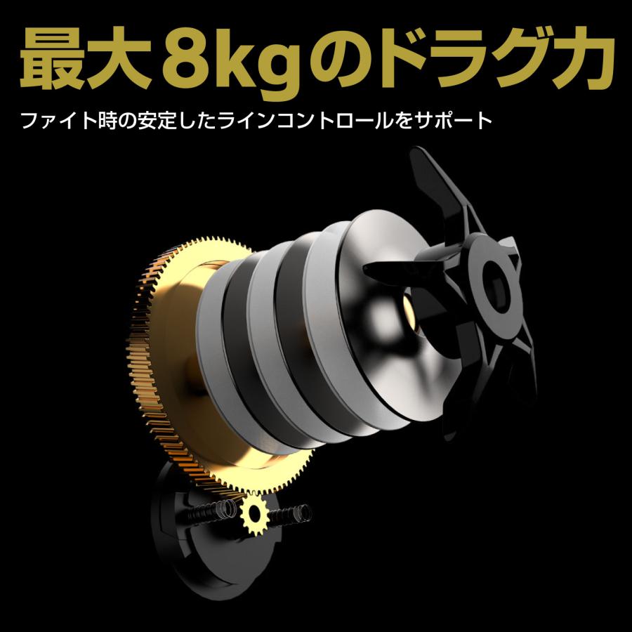 WAKU FIMAC ベイトリール 右 左ハンドル リール ブラックxゴールド