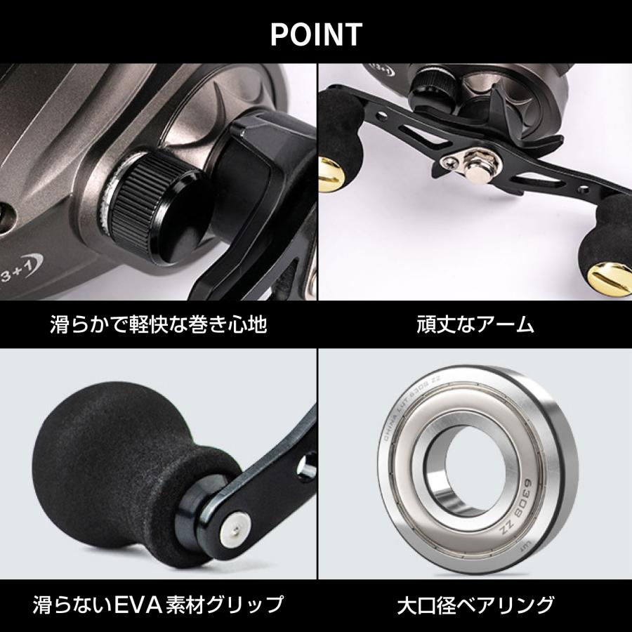 WAKU FIMAC ベイトリール 右 左ハンドル リール ブラックxゴールド